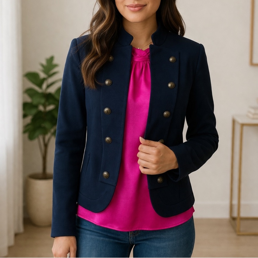 Tommy Hilfiger Military Band Blazer | Gold Button Detail | Size M - Picture 14 of 14